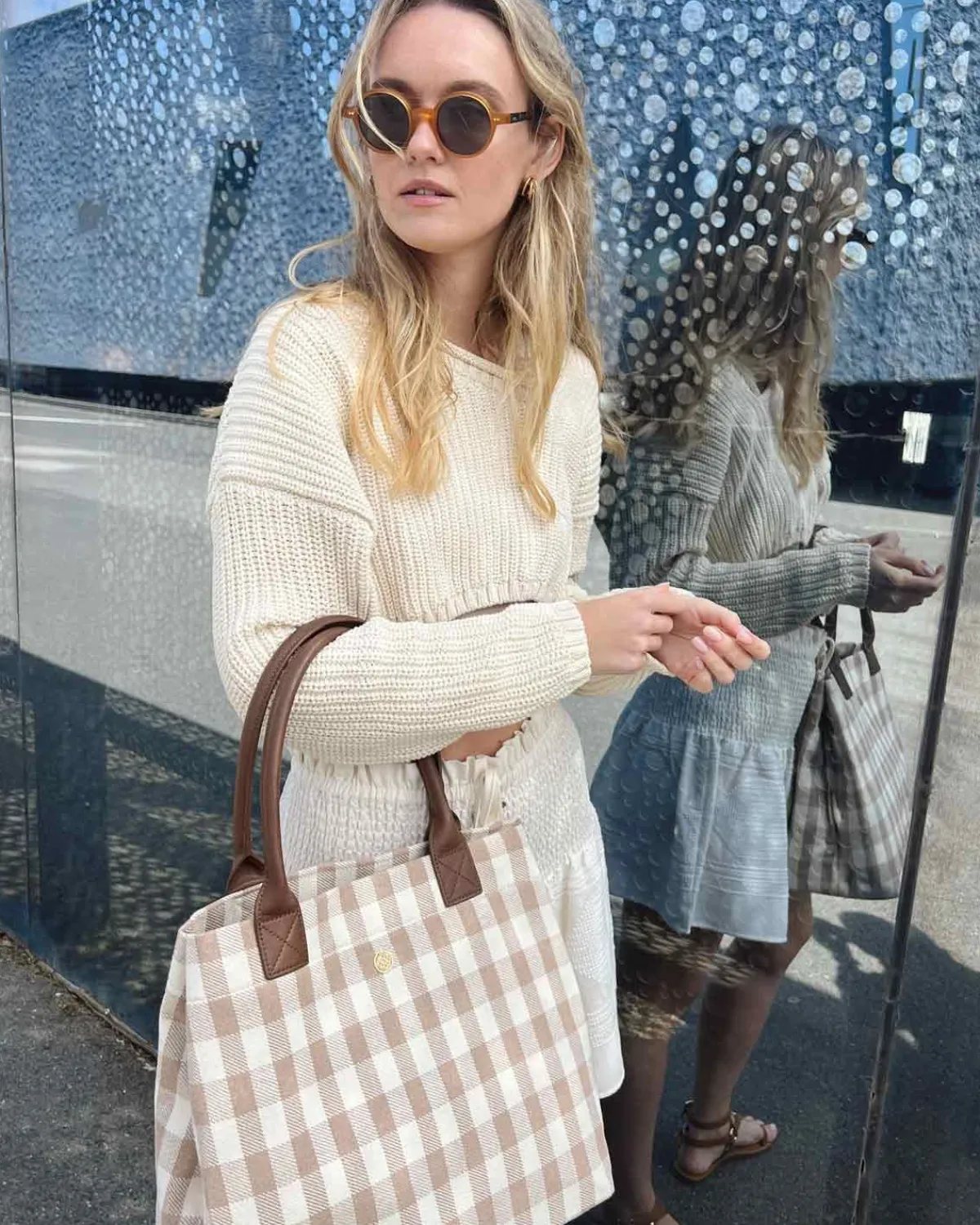 Bolsos Shopper | Lonbali Bolso Vichy Beige